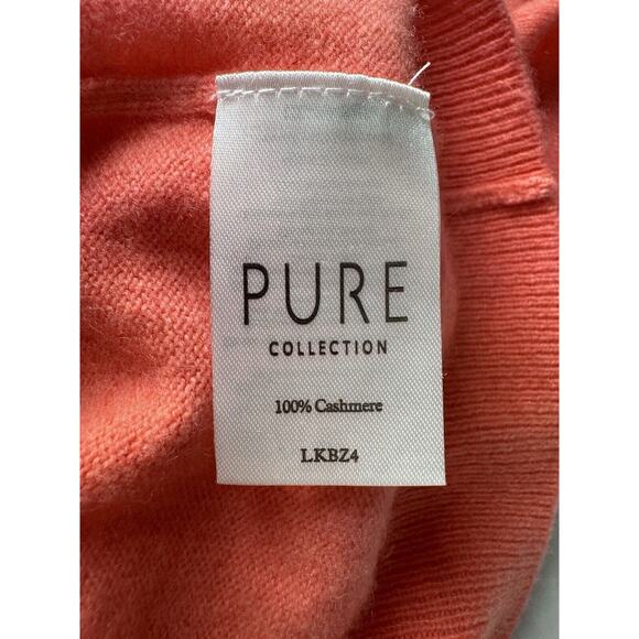 Pure Collection Womens 100% Cashmere V-Neck Sweater Coral Orange, Size 2 (US) - Picture 6 of 7